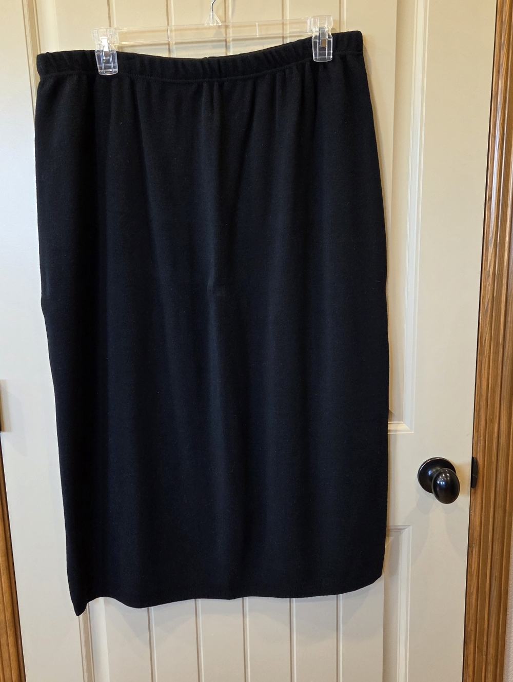 ​KL Collection Vintage Black Knit Midi Skirt Plus Size 3X | Made in USA